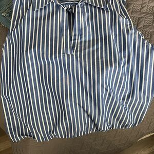 Banana Republic Blue and White Striped Blouse